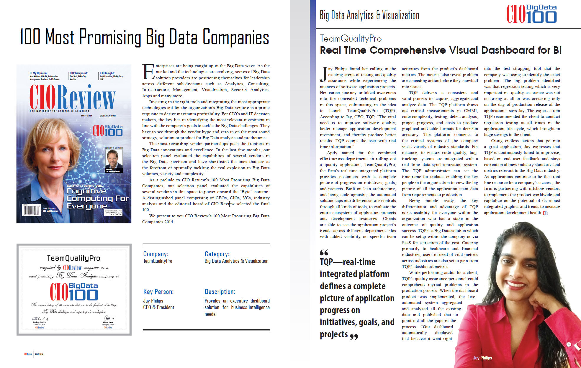 CIOReview - 100 Most Promising Big Data Companies